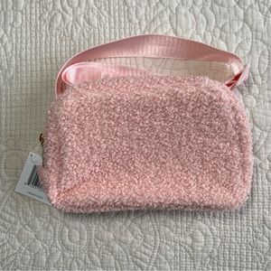 Pink Plush Fleece Belt Bag with Adjustable Strap Sz 8” x 5.5” x  2.5”